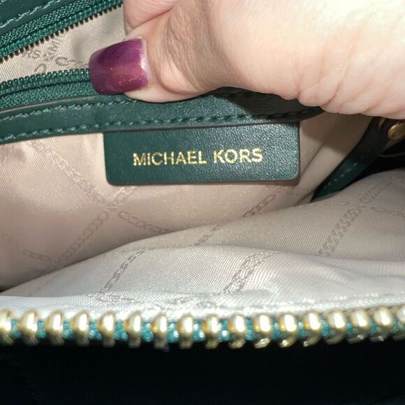 Michael Kors Mercer Large Saffiano Leather Tote Bag in Deep Green - Picture 14 of 16